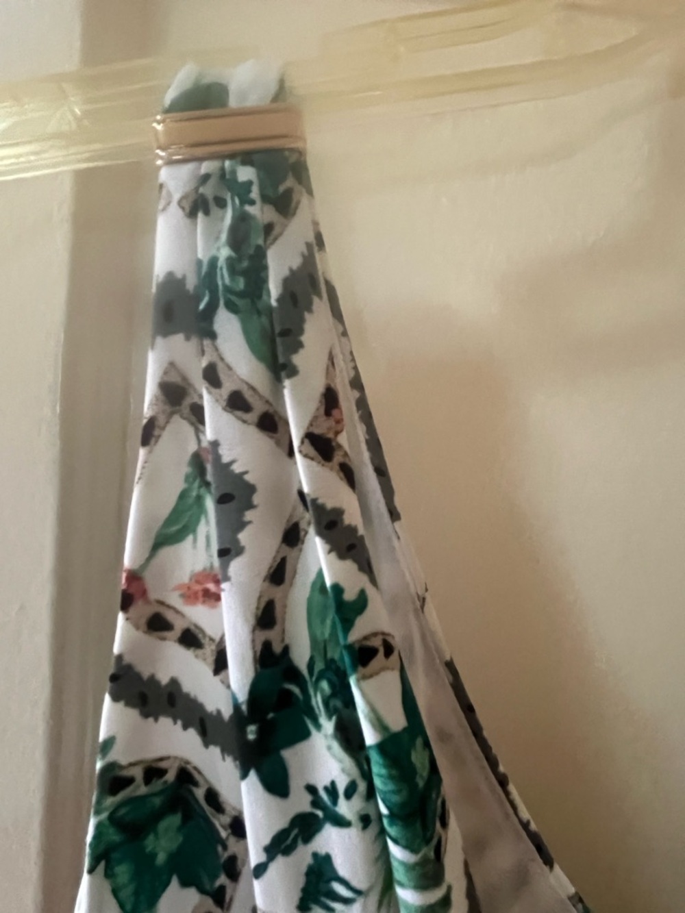 White House Black Market Peach & Green Floral Print Maxi Dress size XL - Picture 6 of 11